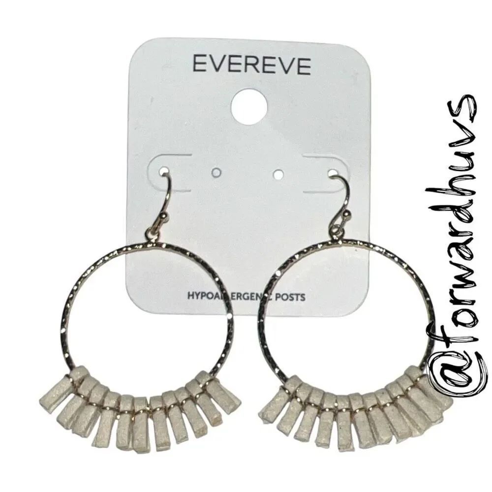Evereve Hadley Leather Fringe Hoop Earrings